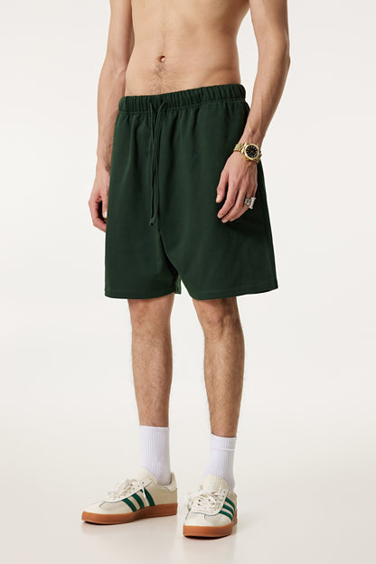 440GSM Unisex Heavyweight Invisible-Zipper Shorts Forest Green