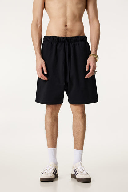 440GSM Unisex Heavyweight Invisible-Zipper Shorts Black