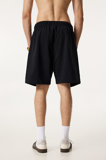 440GSM Unisex Heavyweight Invisible-Zipper Shorts Black