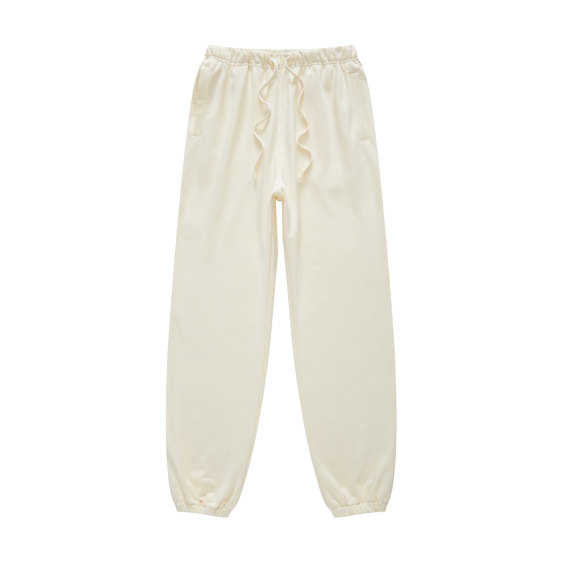 440GSM Men’s Relaxed Fit Loopback Terry Jogger Pants Milk Tea White