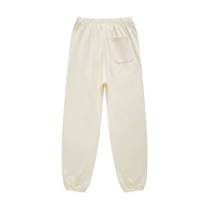 440GSM Men’s Relaxed Fit Loopback Terry Jogger Pants Milk Tea White