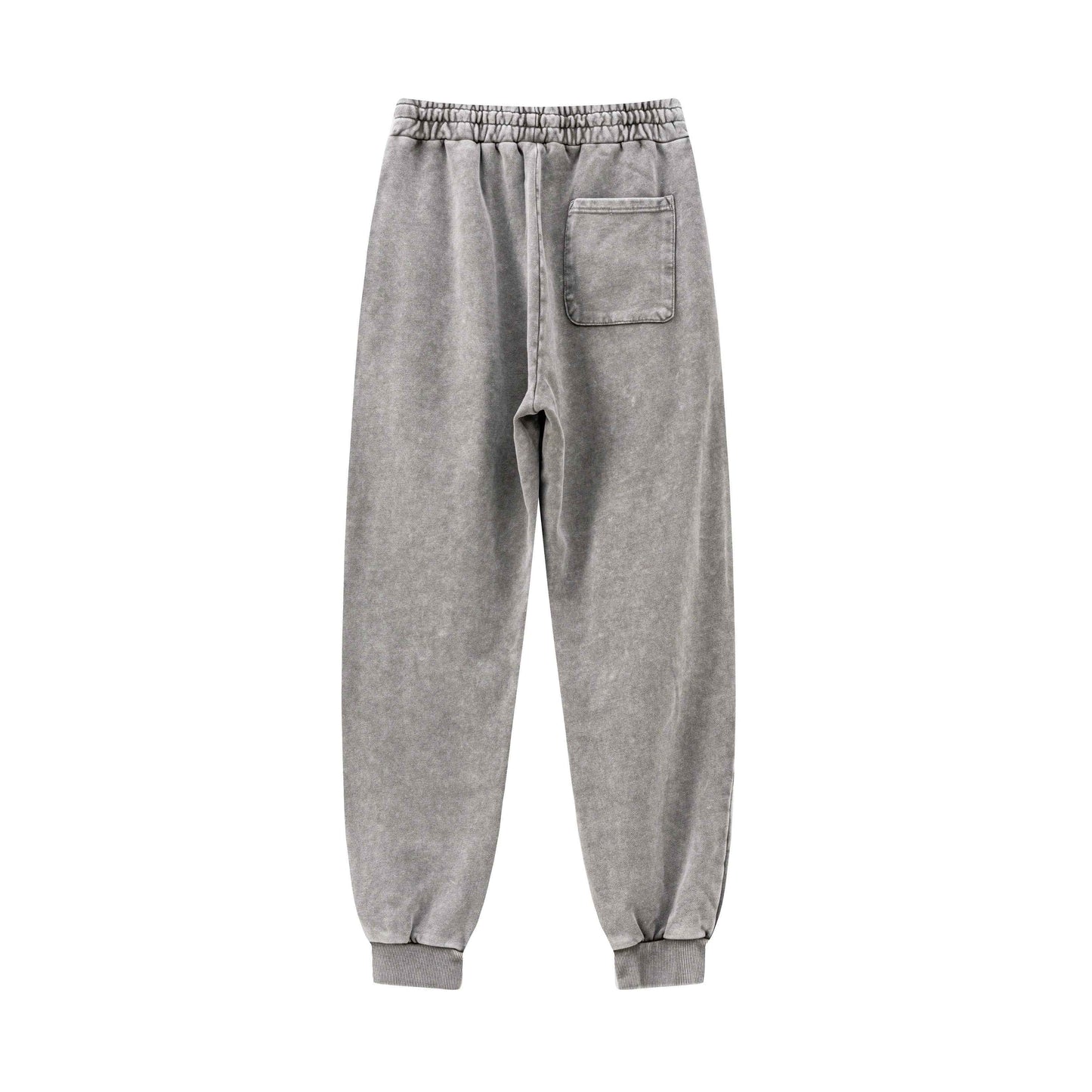 400GSM Men's Heavyweight Snow-Washed Ribbed-Cuff Jogger Pants
