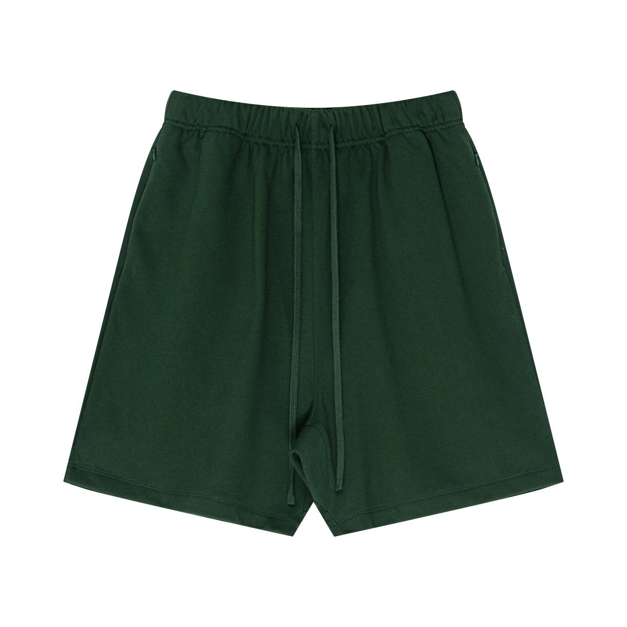 440GSM Unisex Heavyweight Invisible-Zipper Shorts Forest Green