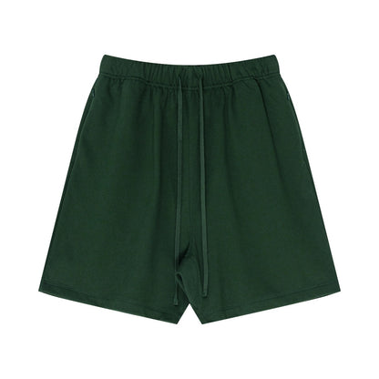 440GSM Unisex Heavyweight Invisible-Zipper Shorts Forest Green