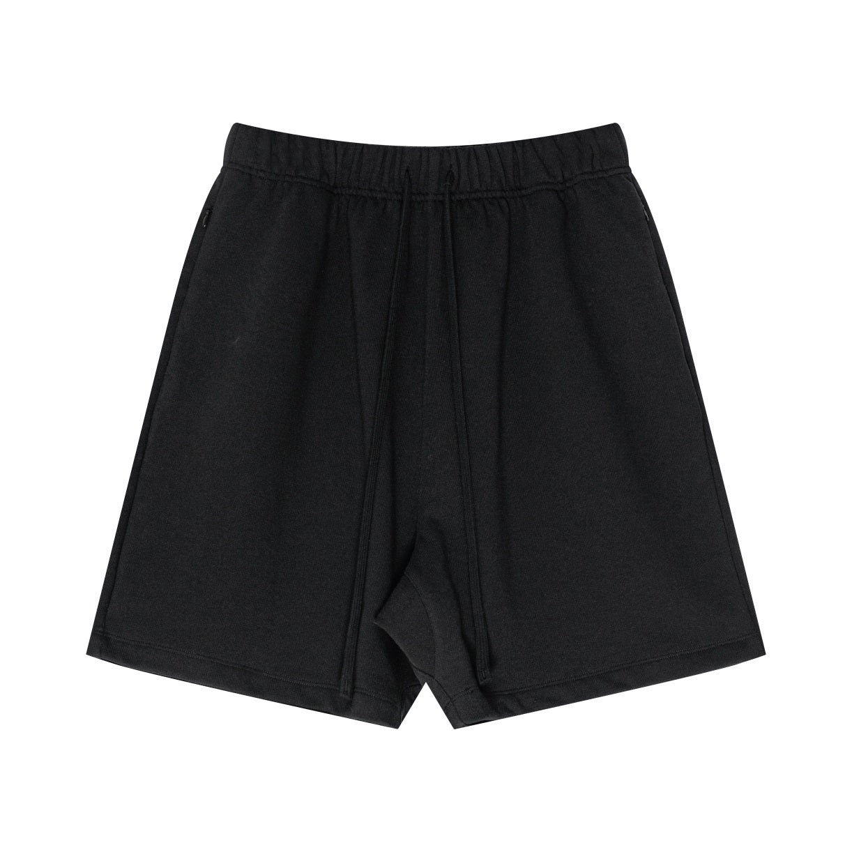 440GSM Unisex Heavyweight Invisible-Zipper Shorts Black