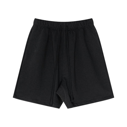 440GSM Unisex Heavyweight Invisible-Zipper Shorts Black