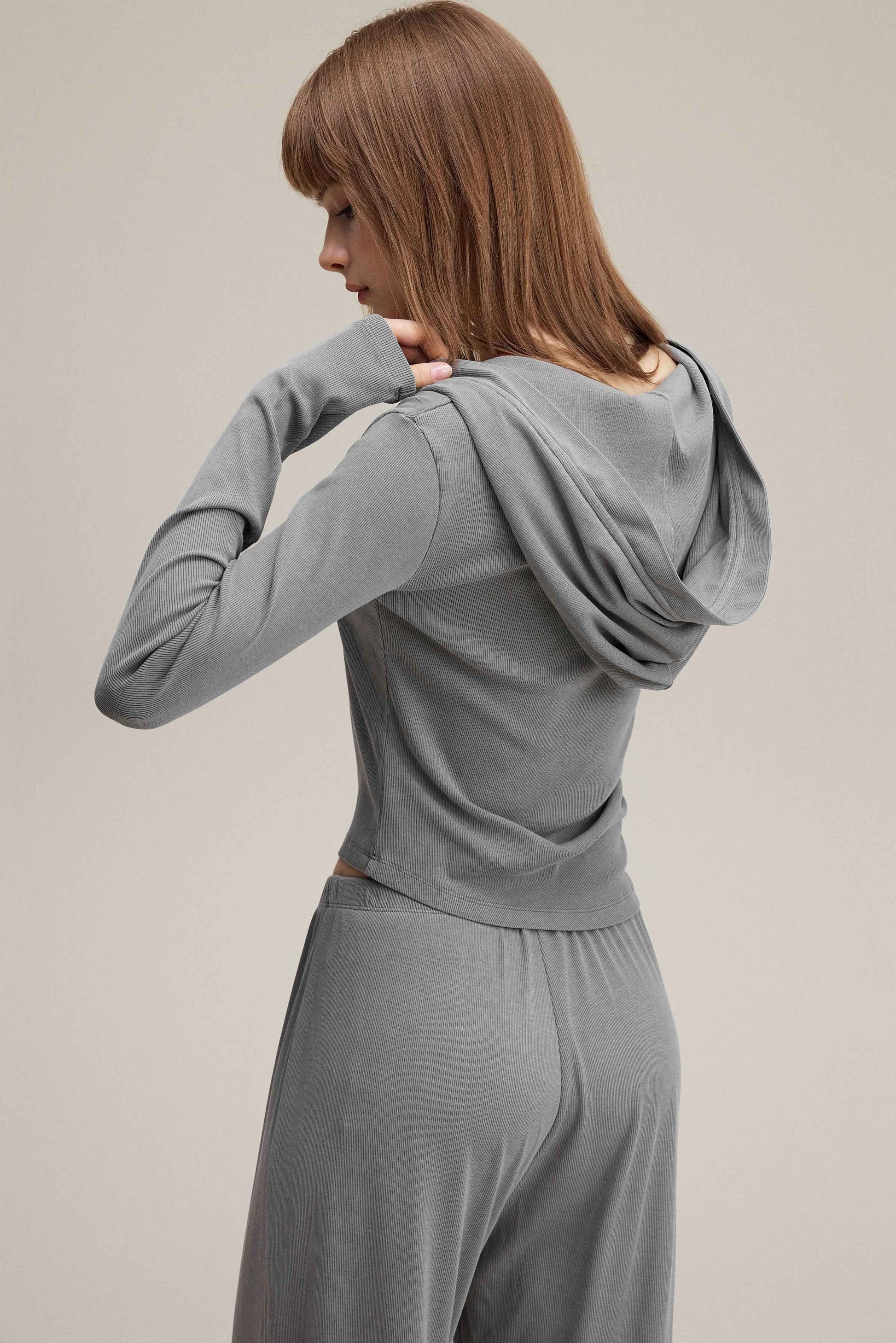 275GSM Women’s Slim-Fit Pigment-Wash Long-Sleeve Sweatshirt