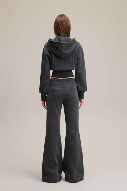 400GSM Women’s Outdoor Slim-Fit Pigment-Wash Sweatshirt
