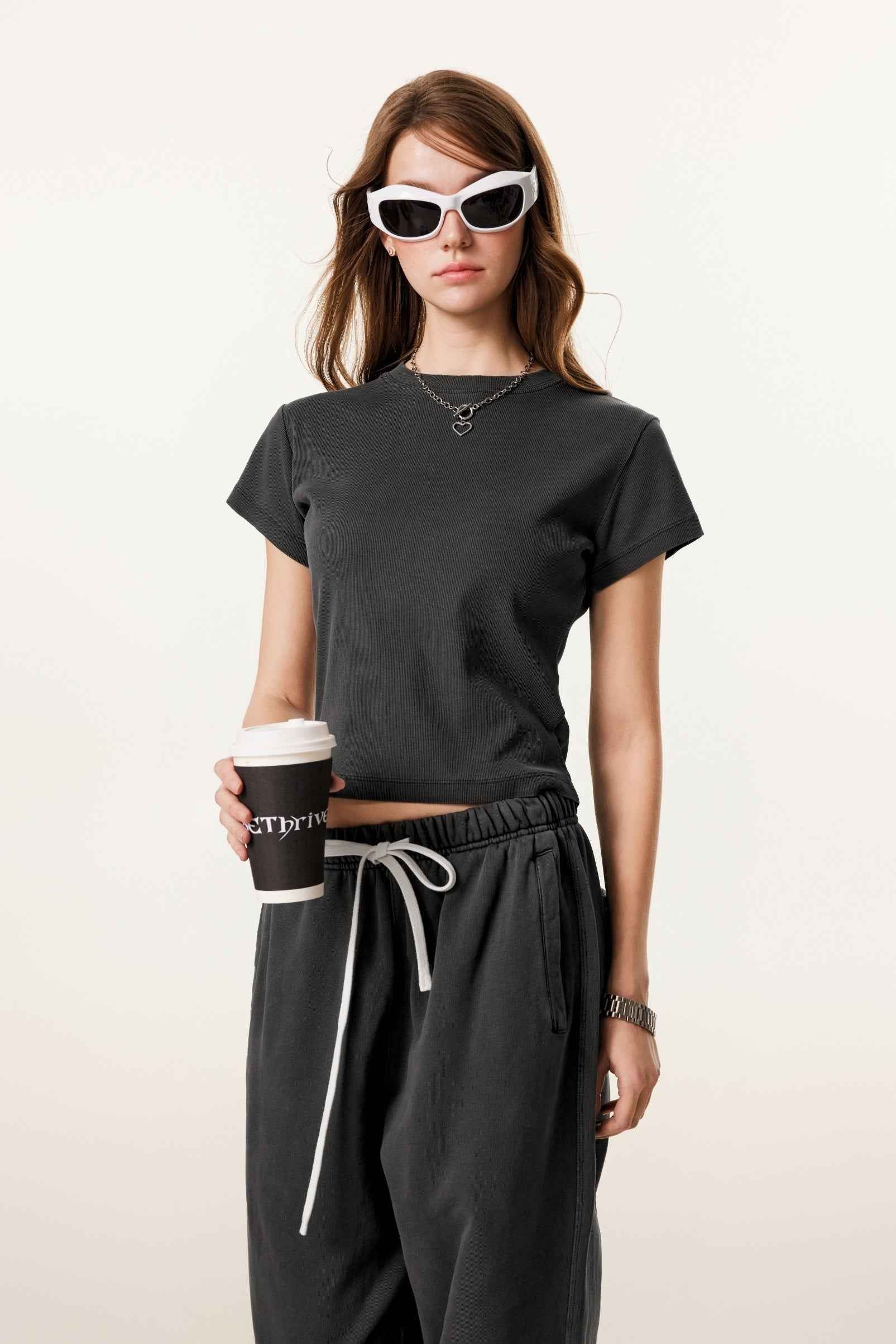 275GSM Women’s Figure-Flattering Straight Shoulder T-shirt