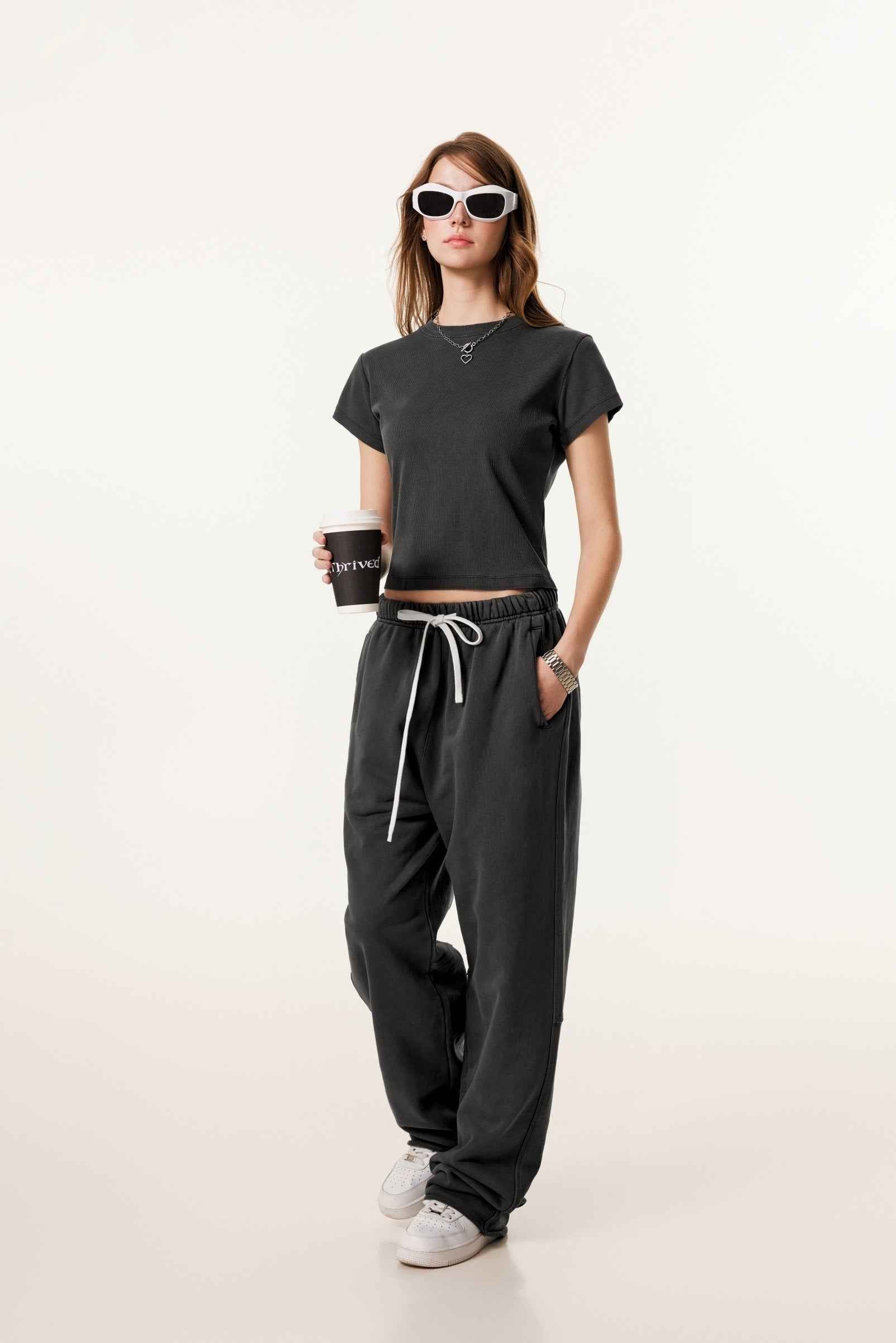 275GSM Women’s Figure-Flattering Straight Shoulder T-shirt