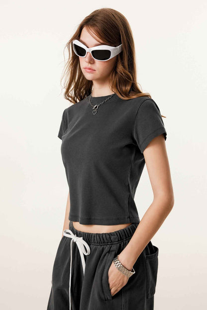 275GSM Women’s Figure-Flattering Straight Shoulder T-shirt