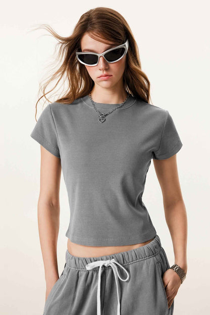 275GSM Women’s Figure-Flattering Straight Shoulder T-shirt