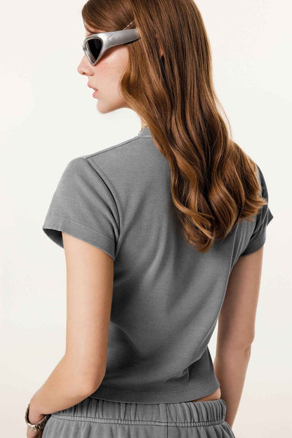 275GSM Women’s Figure-Flattering Straight Shoulder T-shirt
