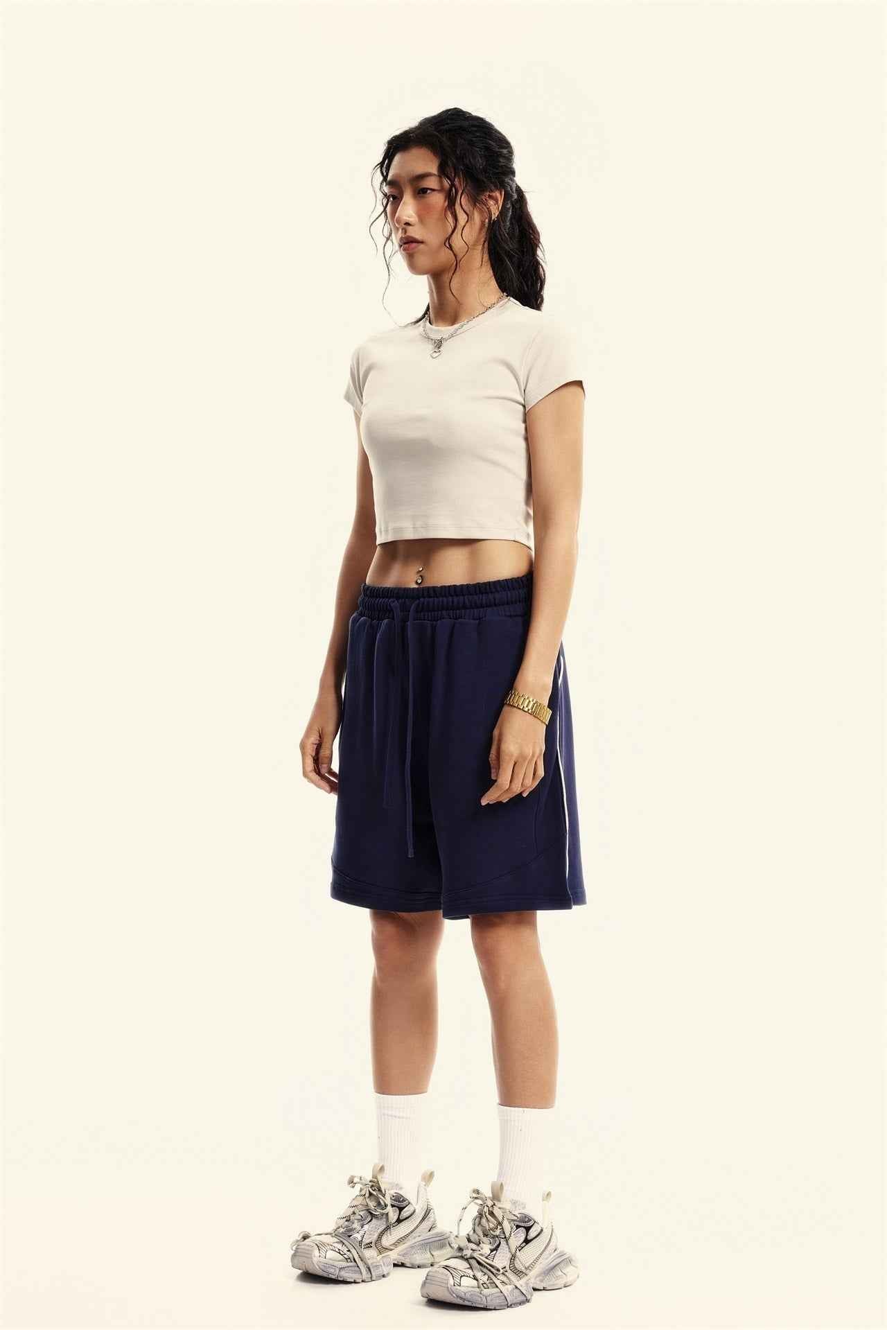 235GSM Women's Washed Stretch Cotton Slim T-shirt