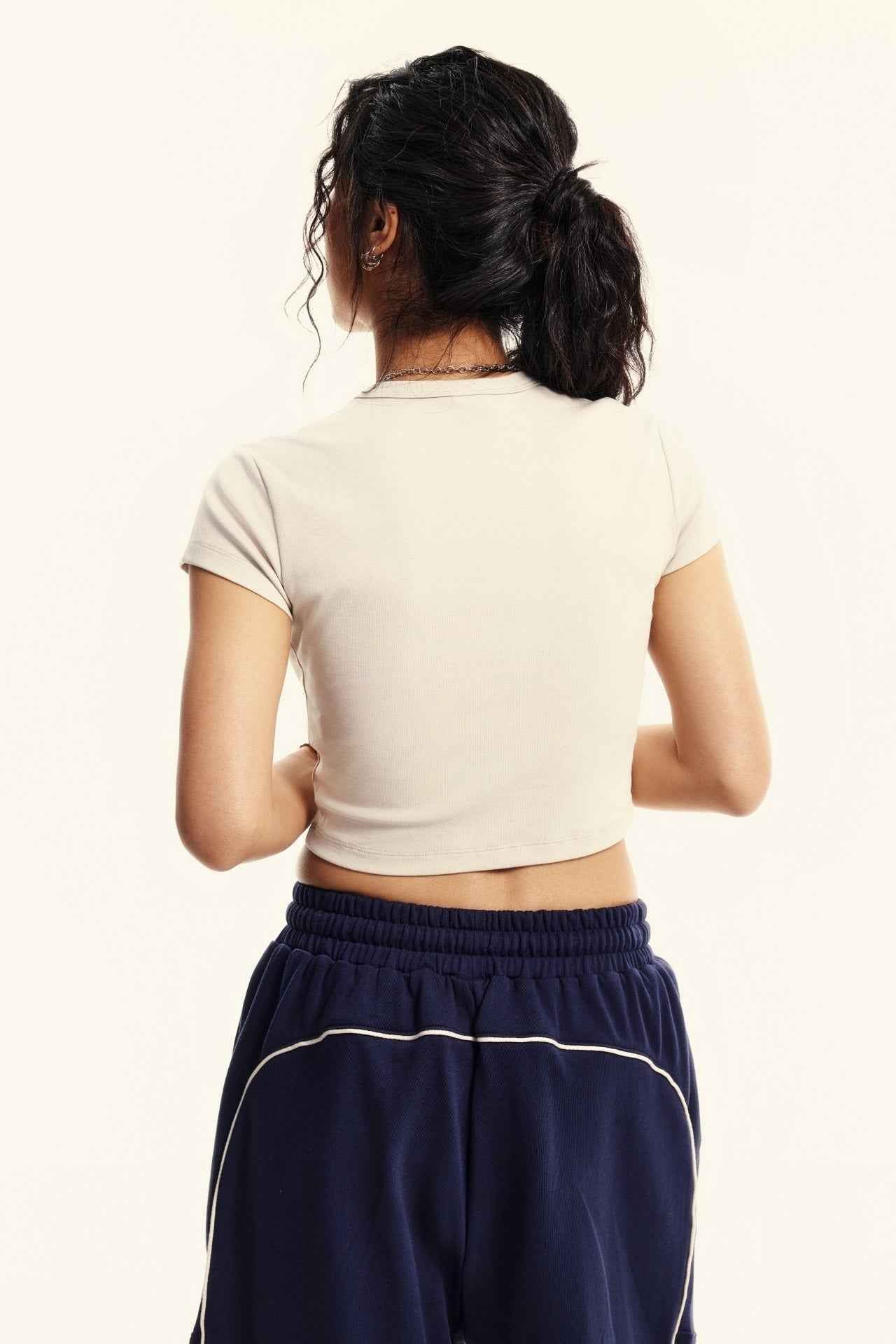 235GSM Women's Washed Stretch Cotton Slim T-shirt