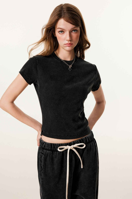 275GSM Women’s Figure-Flattering Straight Shoulder T-shirt