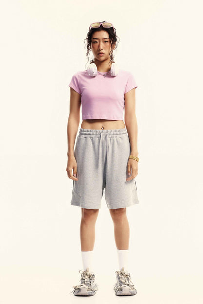 235GSM Women's Washed Stretch Cotton Slim T-shirt