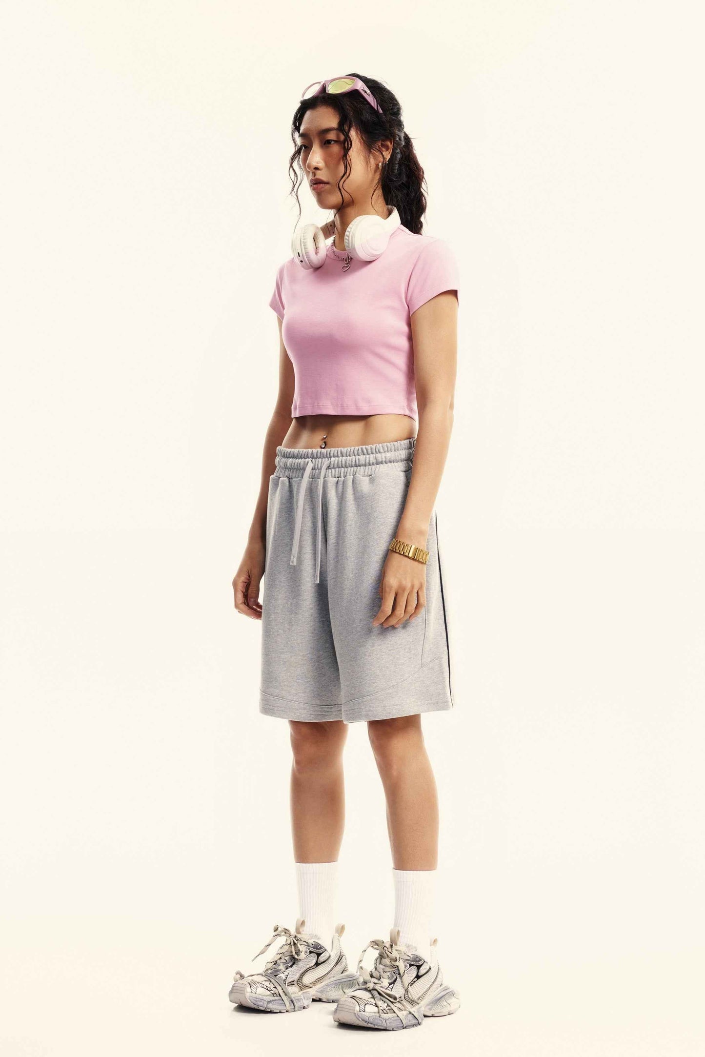 235GSM Women's Washed Stretch Cotton Slim T-shirt