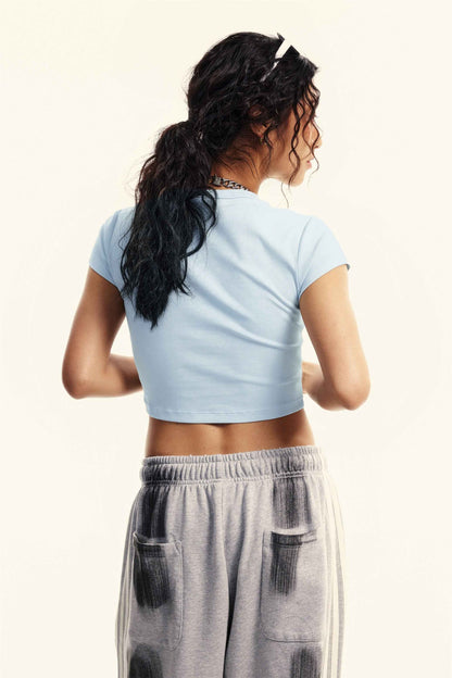 235GSM Women's Washed Stretch Cotton Slim T-shirt