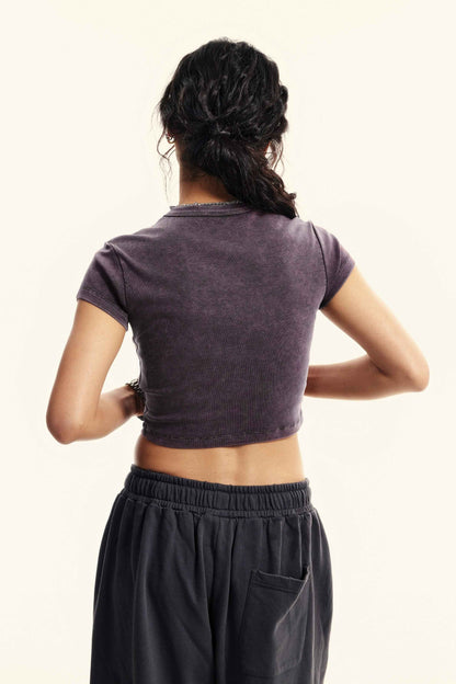 235GSM Women's Washed Stretch Cotton Slim T-shirt
