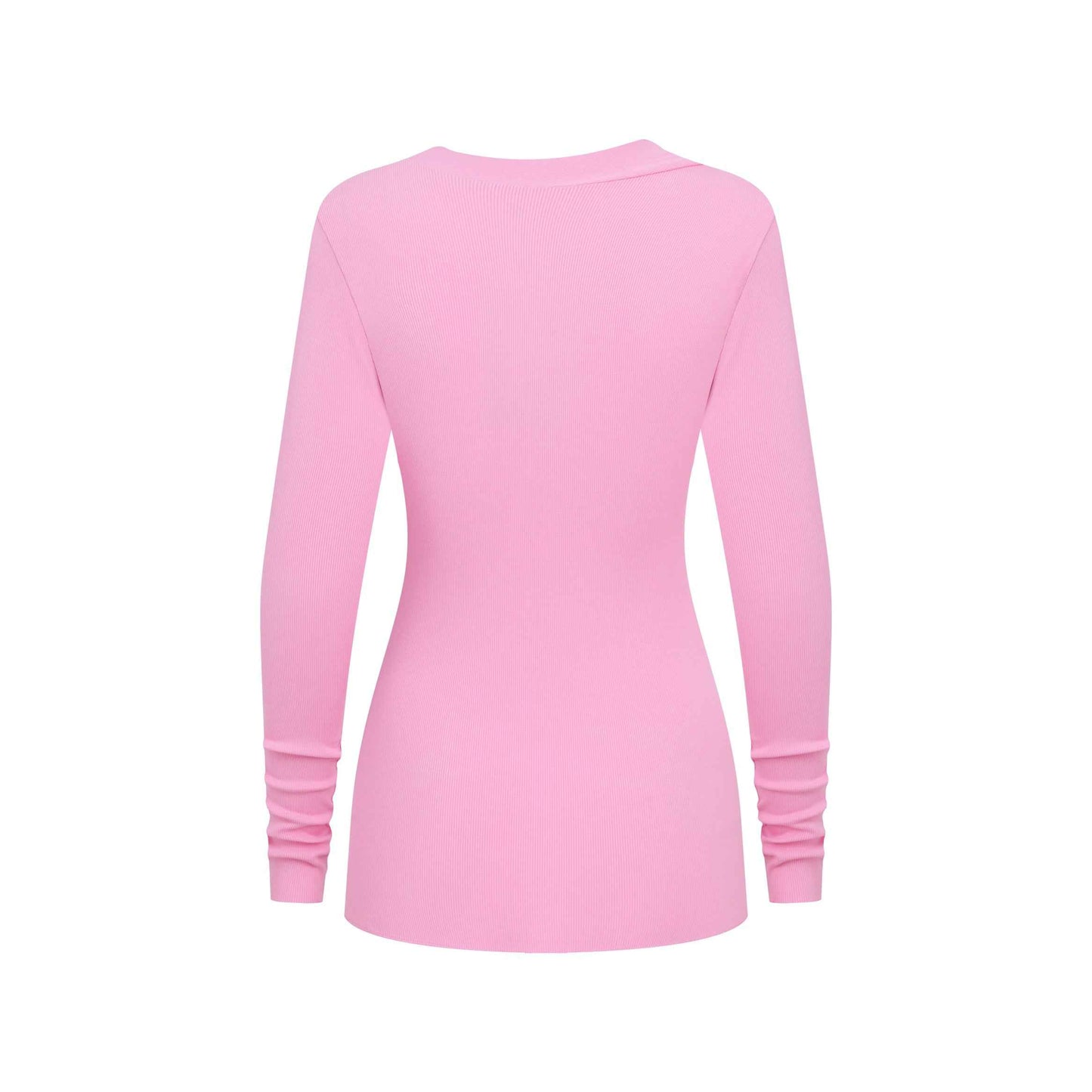 275GSM Women's Slim-Fit Asymmetrical Shoulder Pigment-Wash Long-Sleeve T-shirt