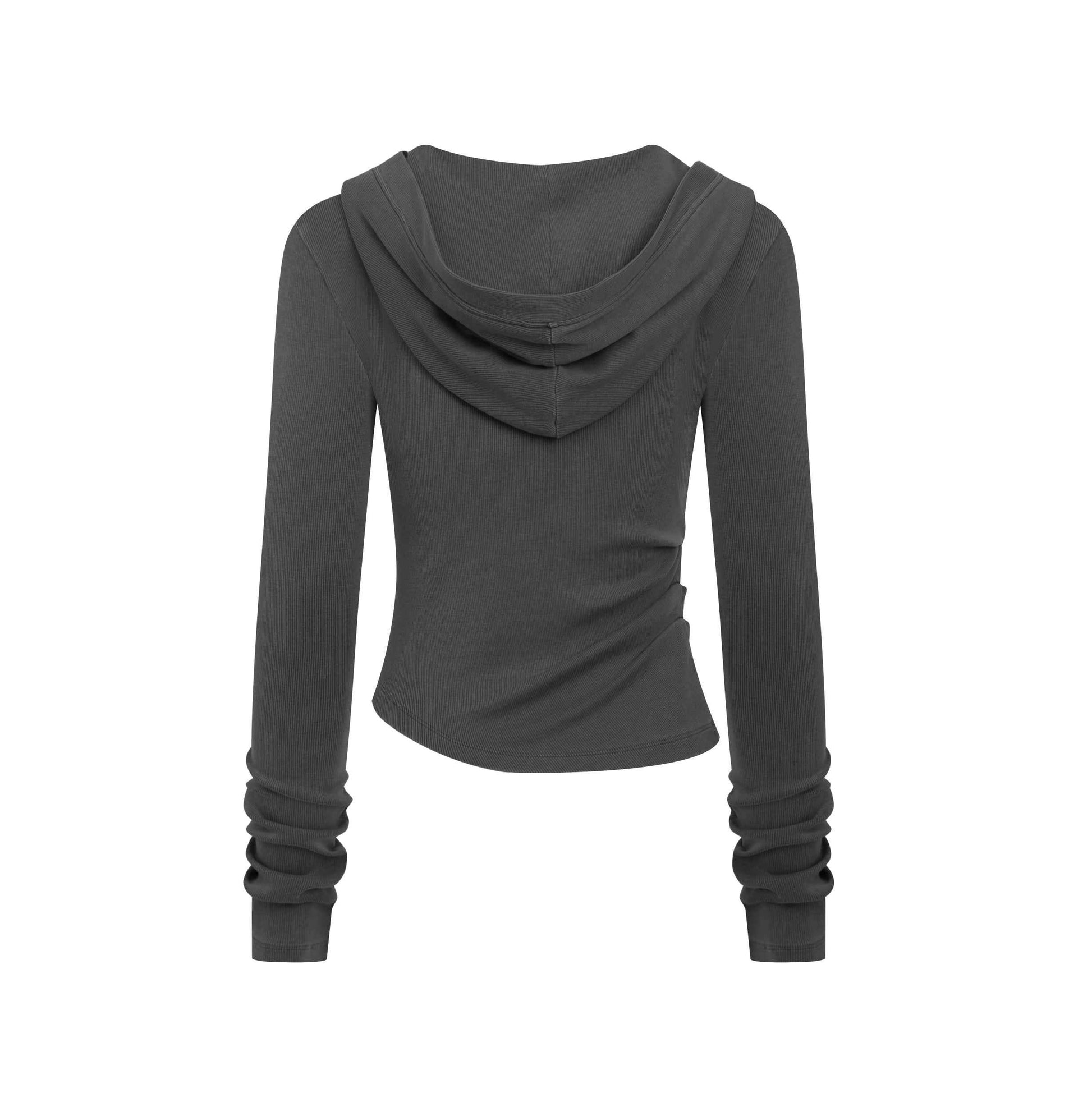 275GSM Women’s Slim-Fit Pigment-Wash Long-Sleeve Sweatshirt