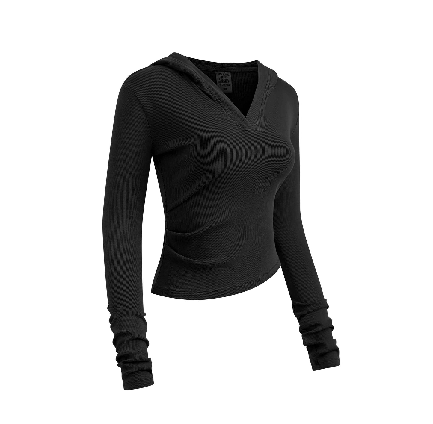 275GSM Women’s Slim-Fit Pigment-Wash Long-Sleeve Sweatshirt