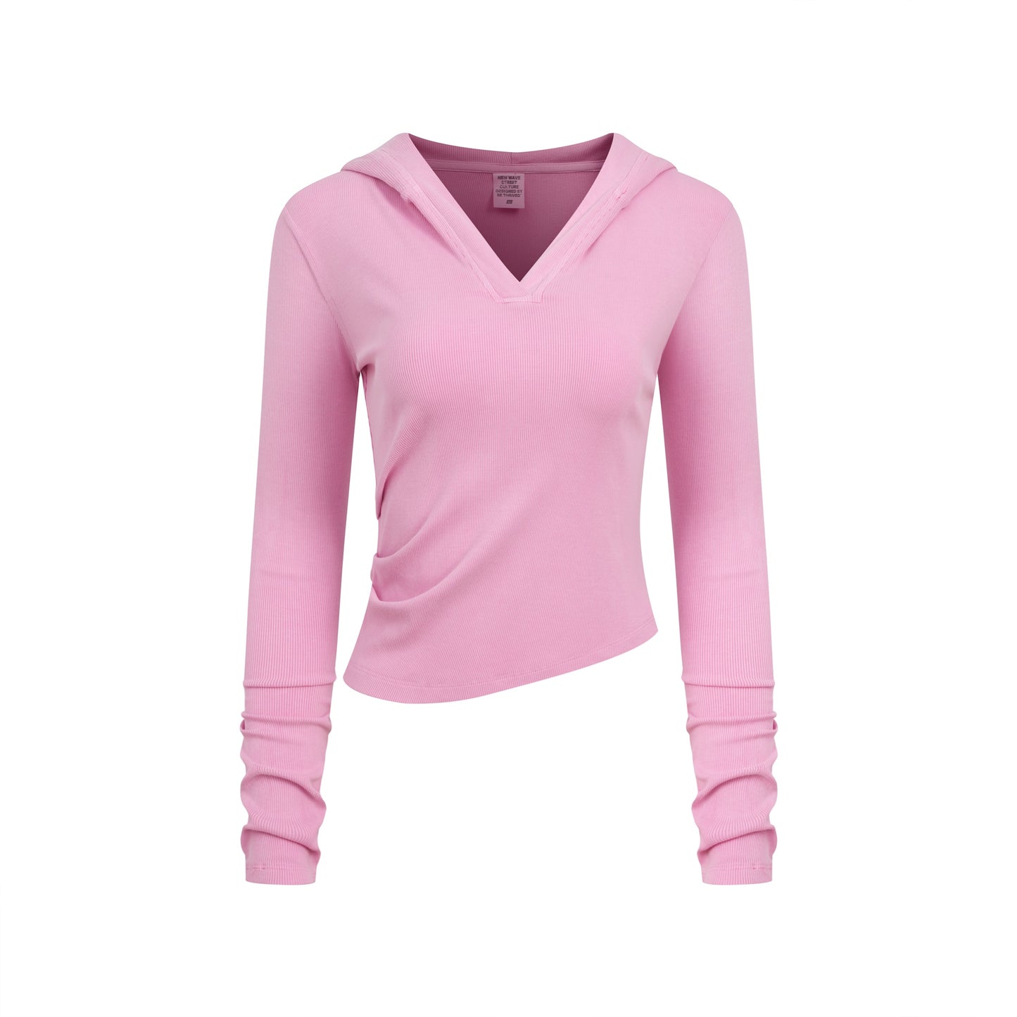 275GSM Women’s Slim-Fit Pigment-Wash Long-Sleeve Rose pink