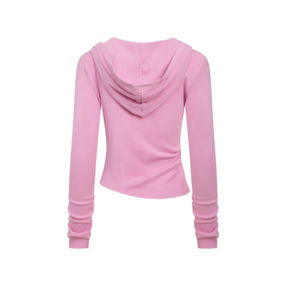 275GSM Women’s Slim-Fit Pigment-Wash Long-Sleeve Rose pink