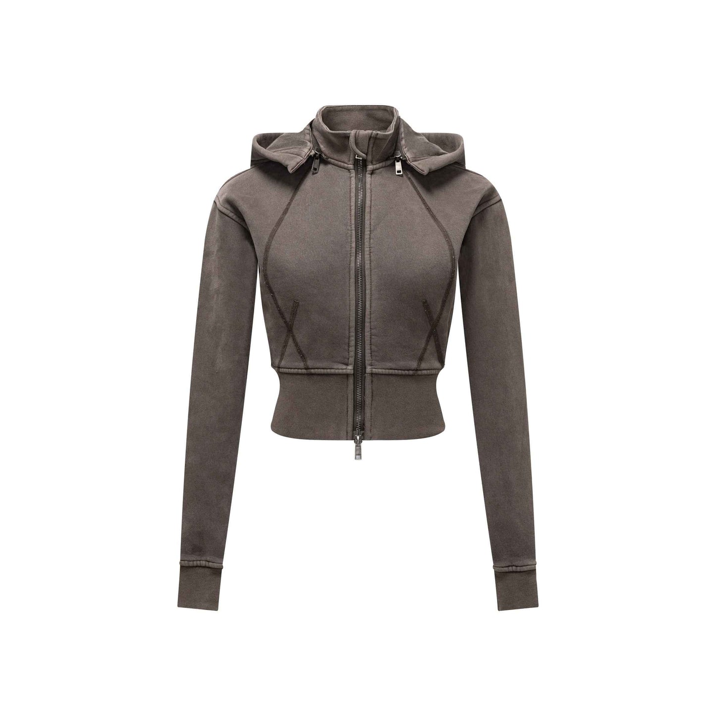400GSM Women’s Outdoor Slim-Fit Pigment-Wash Sweatshirt