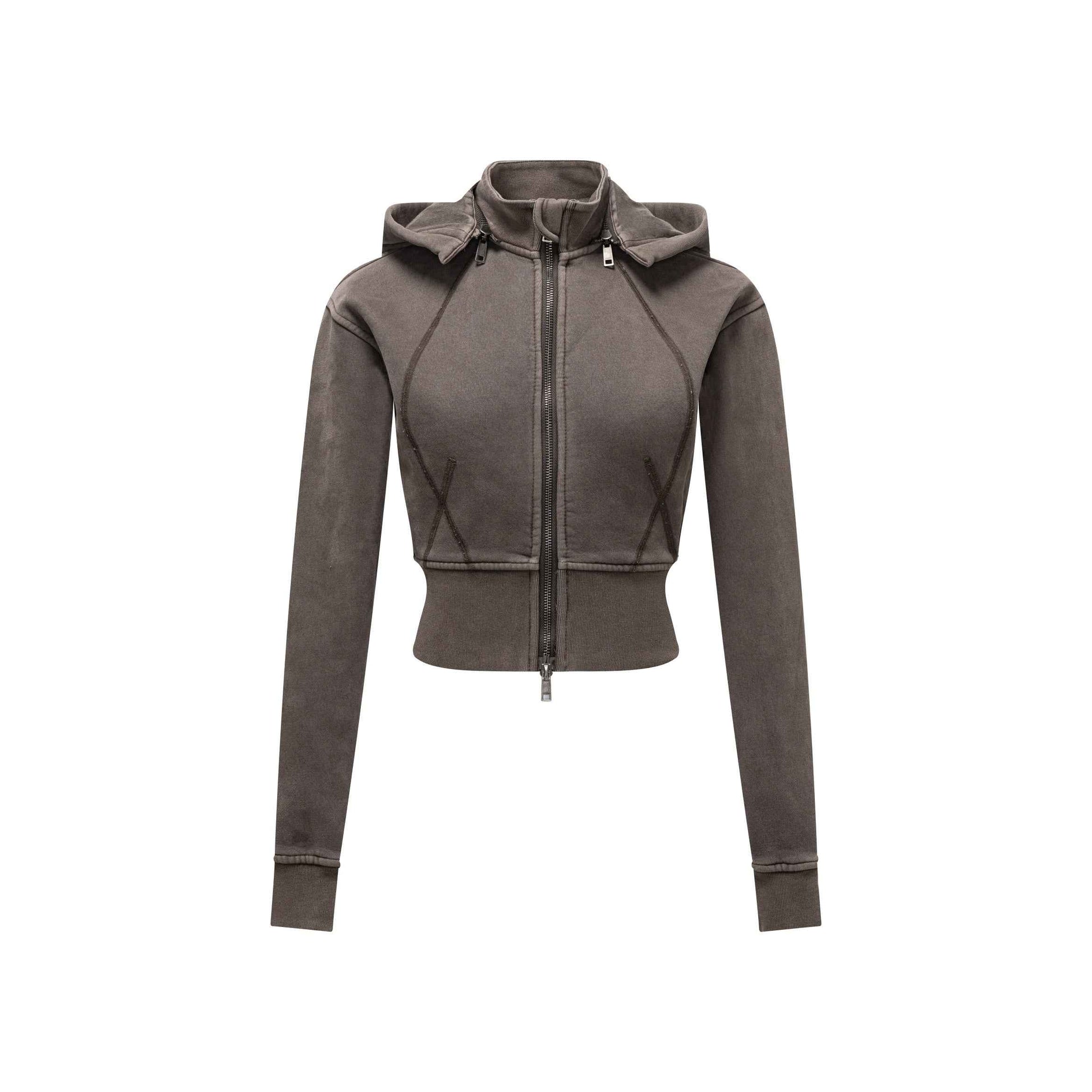 400GSM Women’s Outdoor Slim-Fit Pigment-Wash Sweatshirt