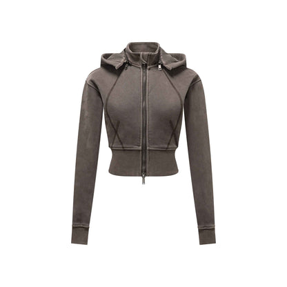 400GSM Women’s Outdoor Slim-Fit Pigment-Wash Sweatshirt