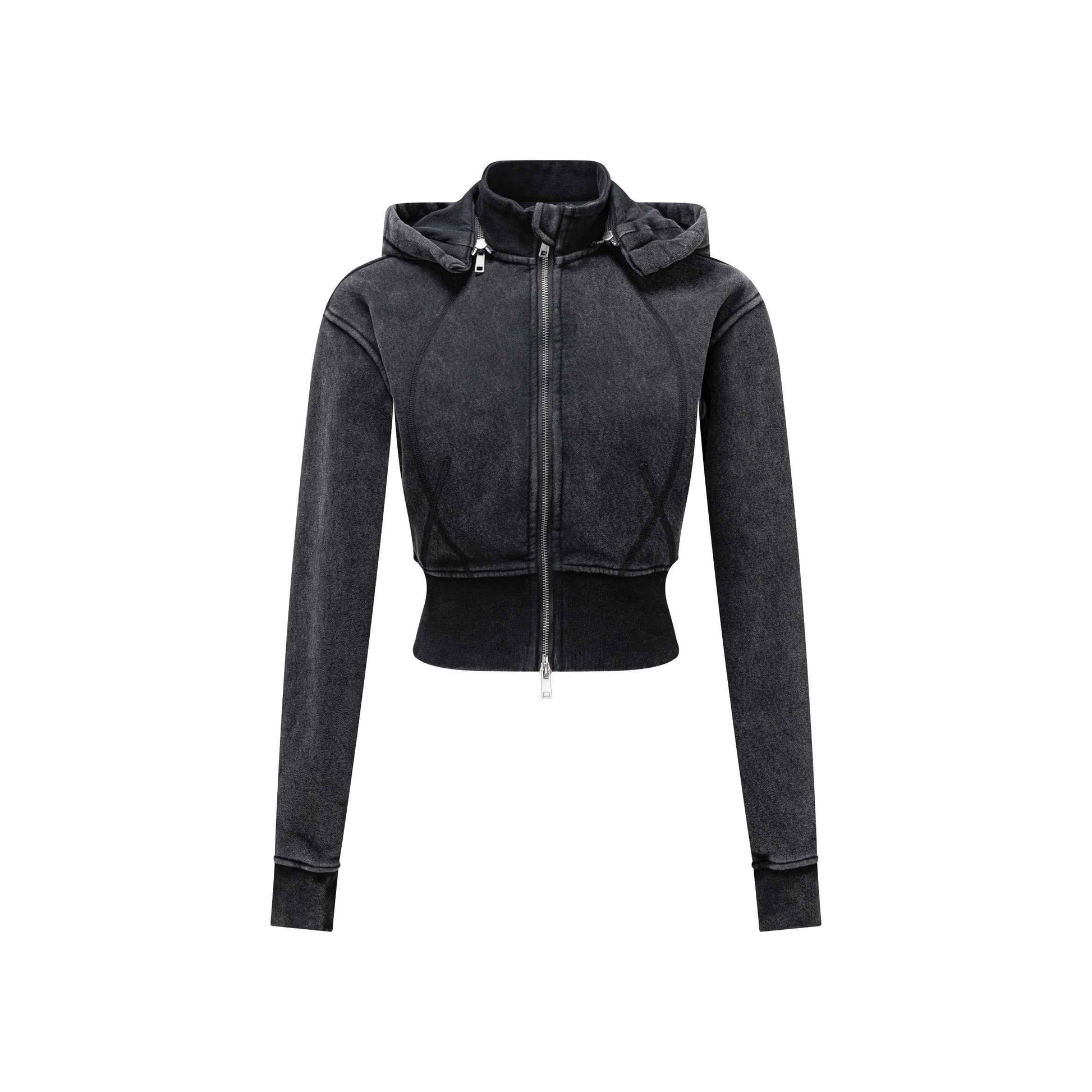 400GSM Women’s Outdoor Slim-Fit Pigment-Wash Sweatshirt