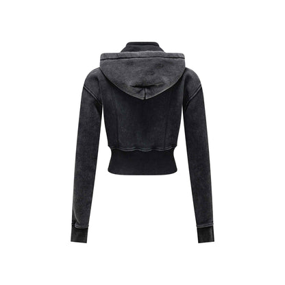 400GSM Women’s Outdoor Slim-Fit Pigment-Wash Sweatshirt