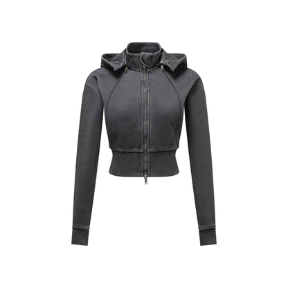 400GSM Women’s Outdoor Slim-Fit Pigment-Wash Sweatshirt