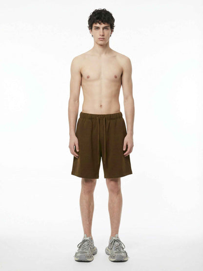 345GSM Men's Fleece-Lined Straight-Leg Shorts