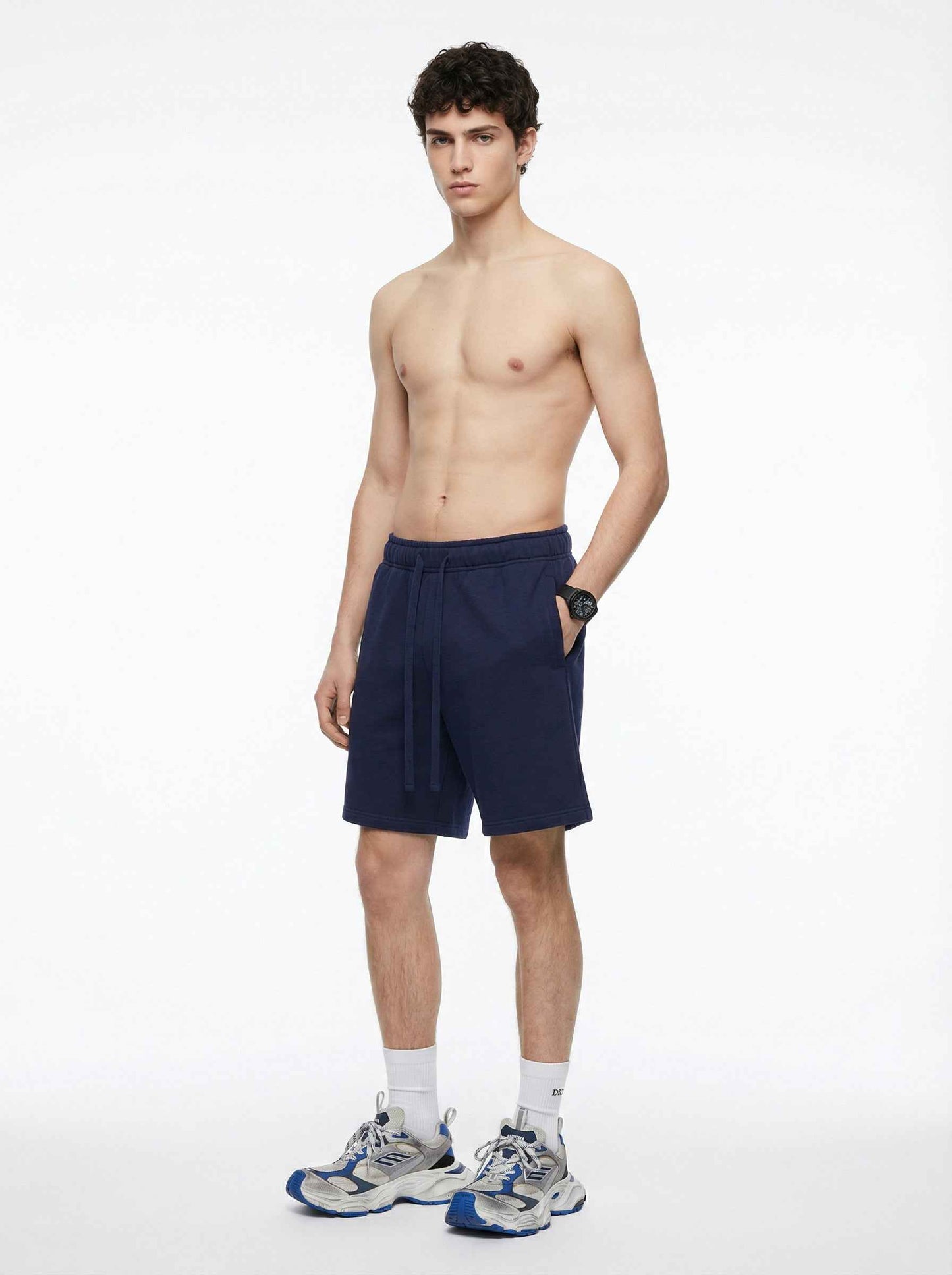 345GSM Men's Fleece-Lined Straight-Leg Shorts
