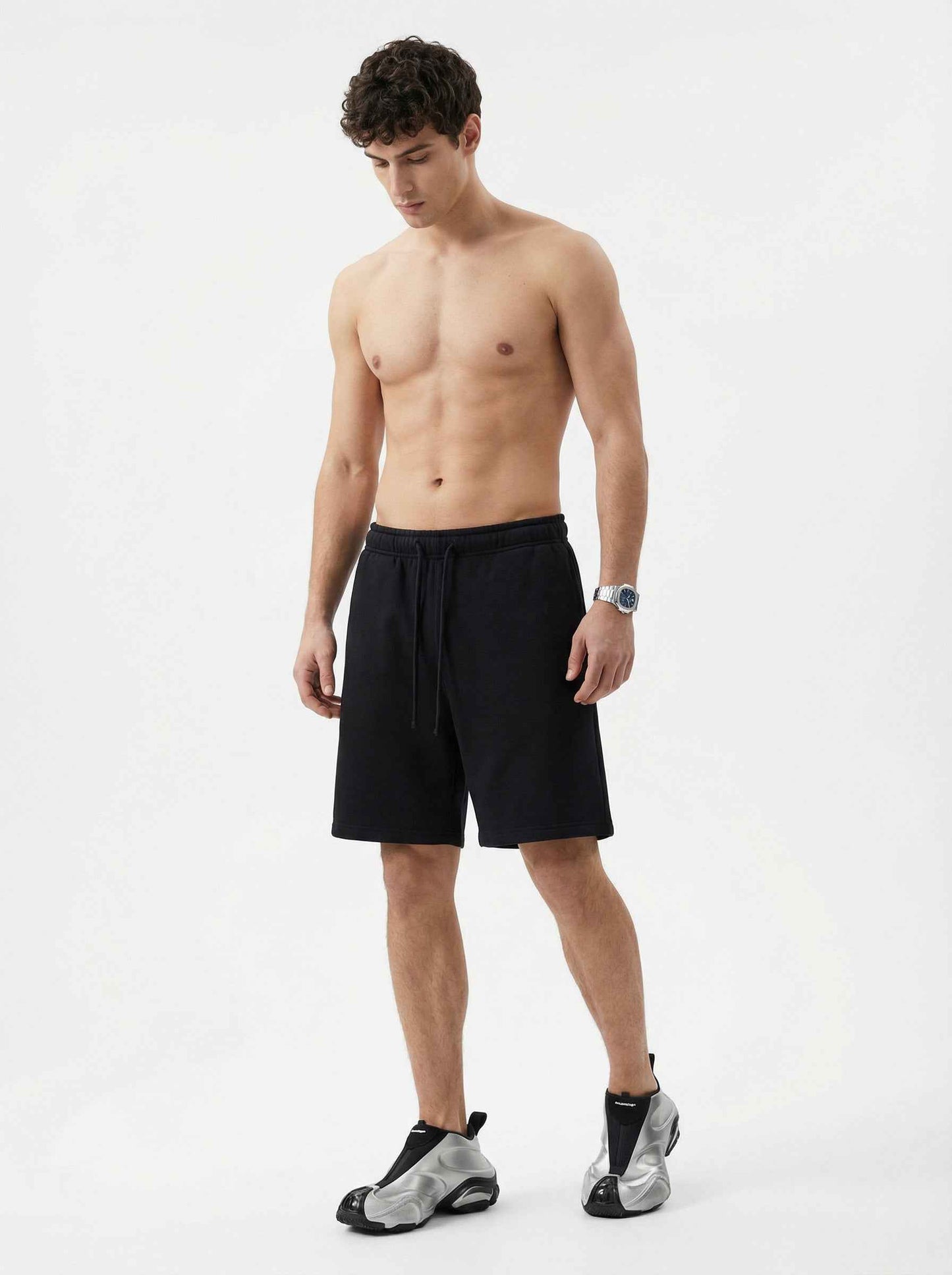 345GSM Men's Fleece-Lined Straight-Leg Shorts