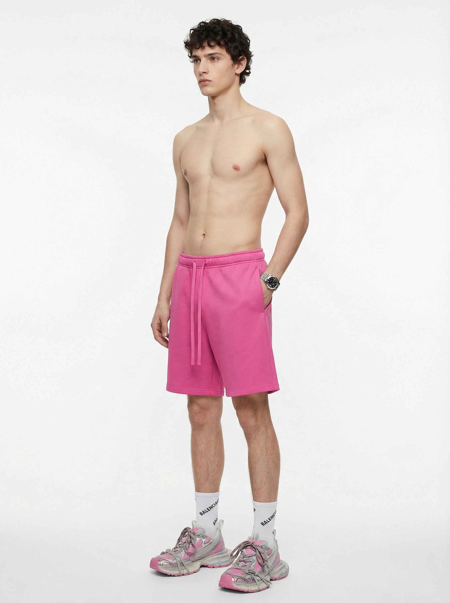 345GSM Men's Fleece-Lined Straight-Leg Shorts