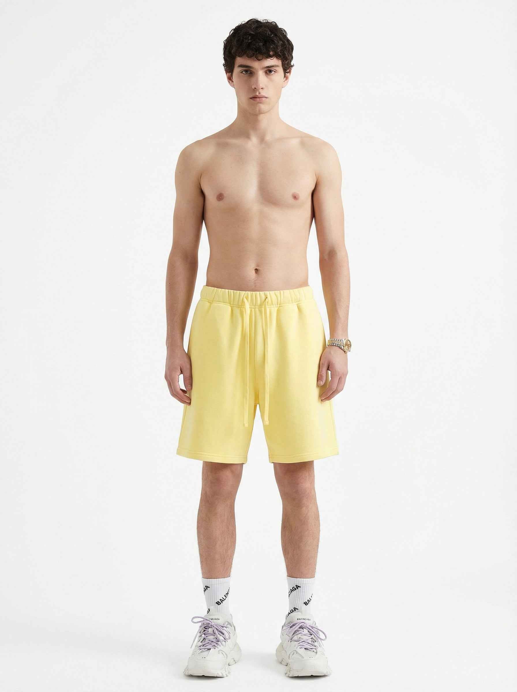 345GSM Men's Fleece-Lined Straight-Leg Shorts