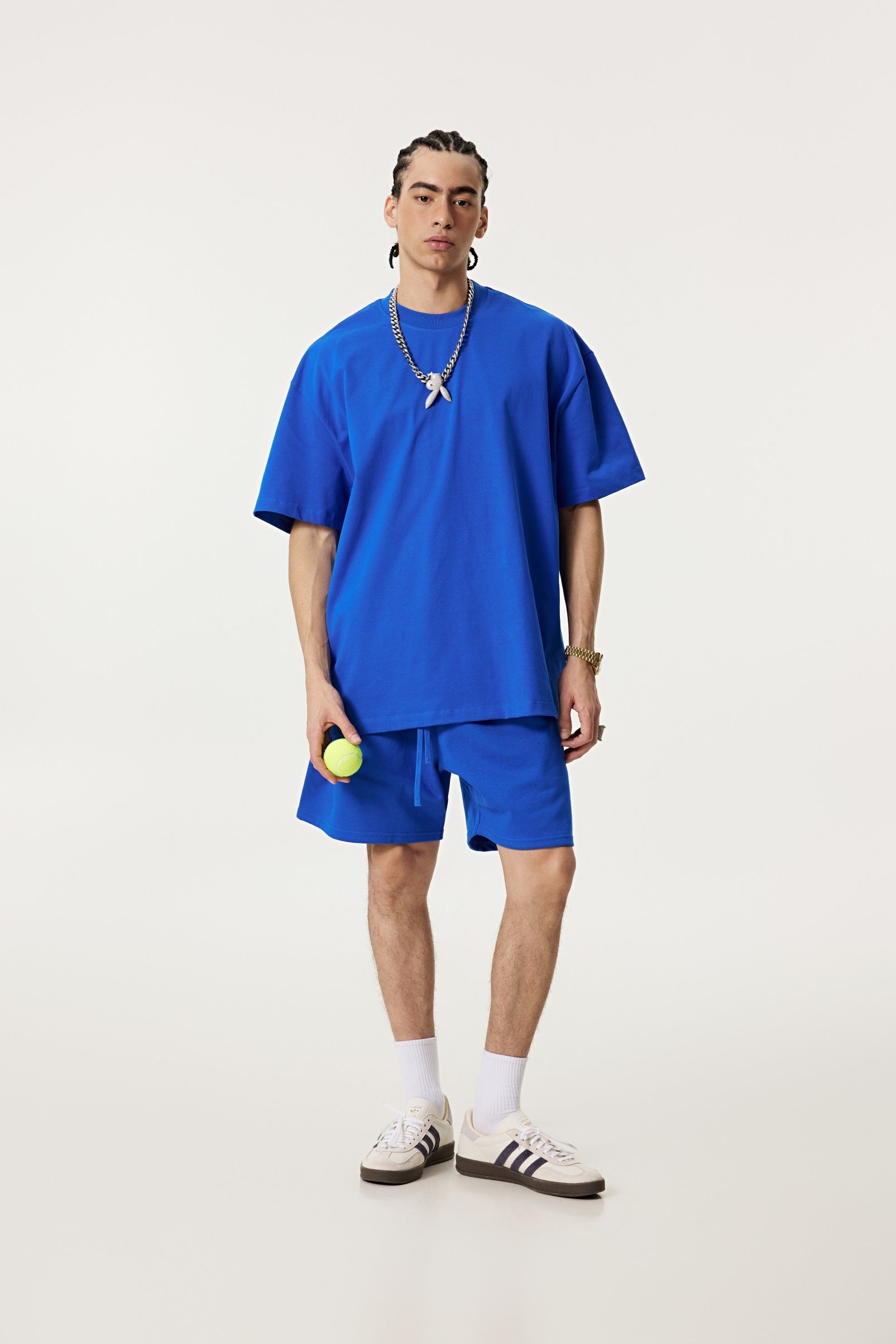 440GSM Unisex Heavyweight French Terry Shorts Blue