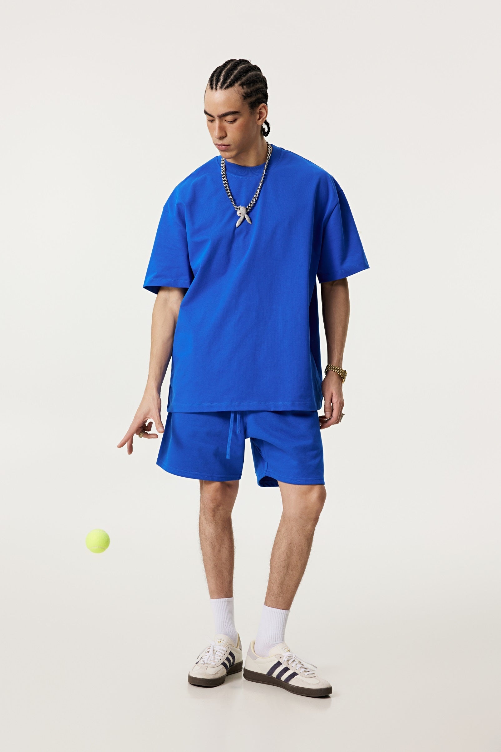 440GSM Unisex Heavyweight French Terry Shorts Blue