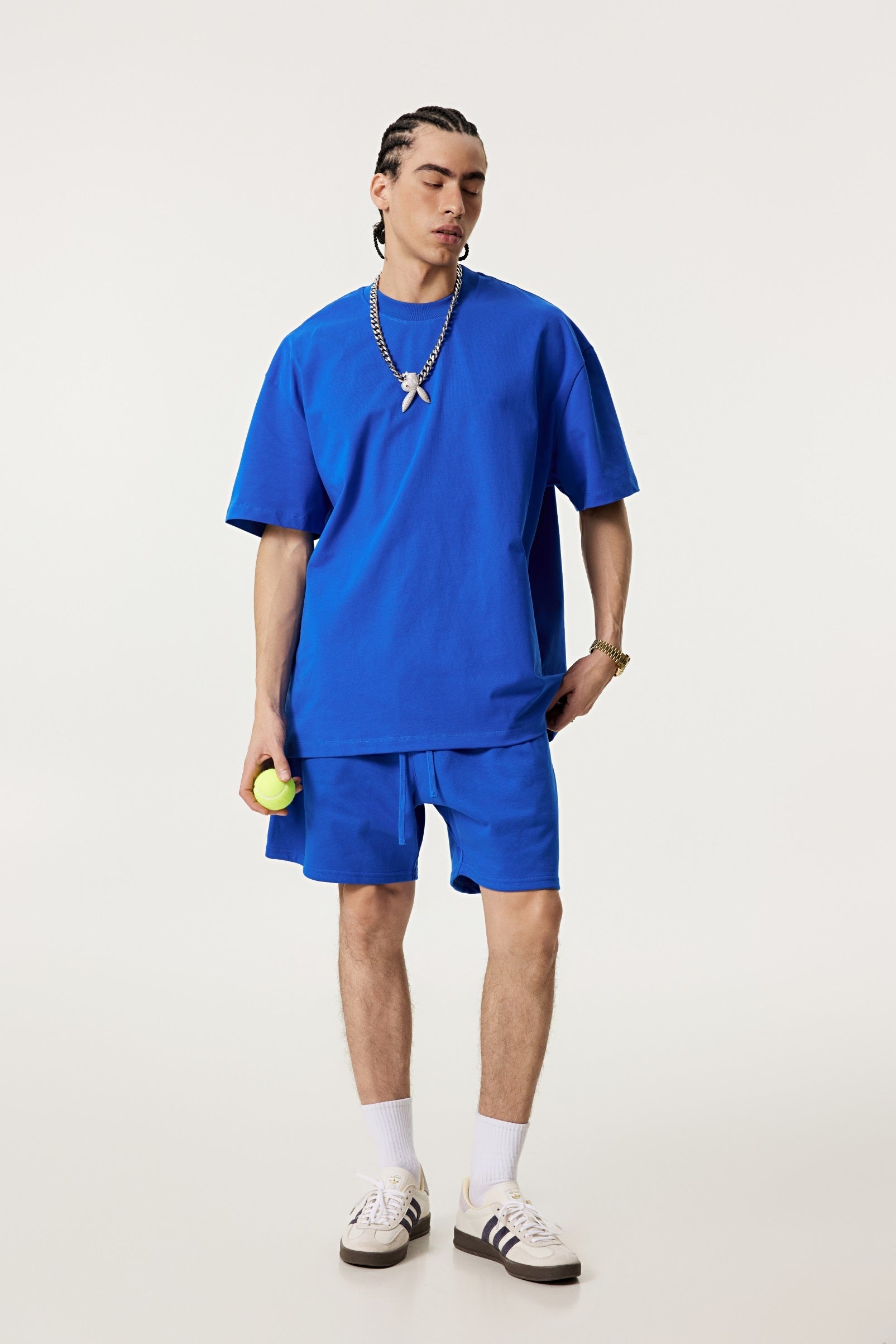 440GSM Unisex Heavyweight French Terry Shorts Blue