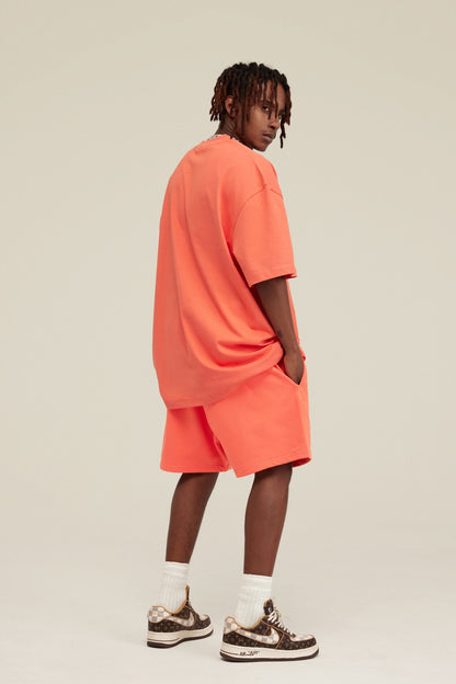 440GSM Unisex Heavyweight French Terry Shorts Orange red