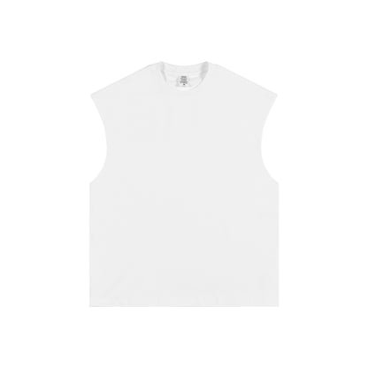 305GSM Unisex Earth-Tone Tank Top White