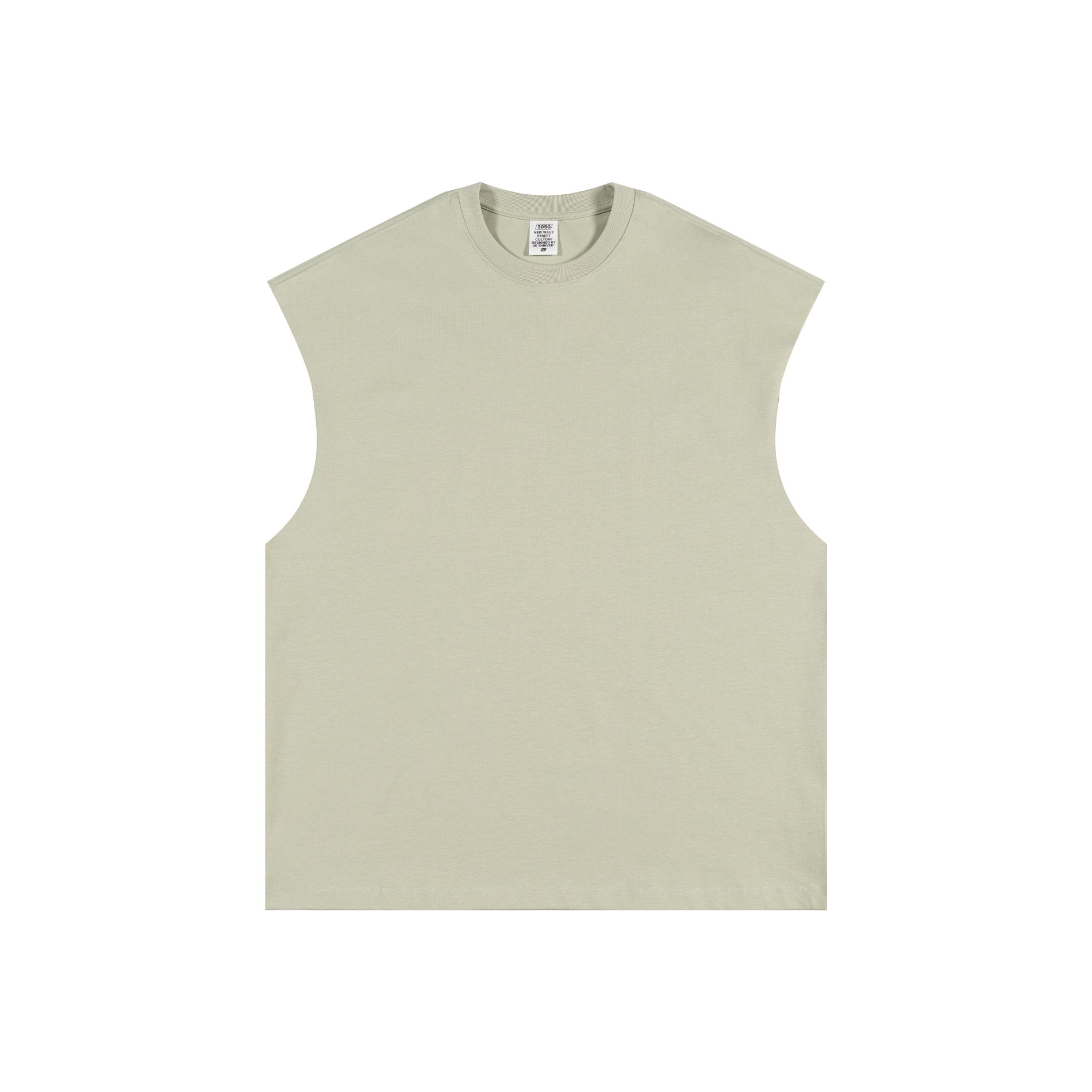 305GSM Unisex Earth-Tone Tank Top Light Grey