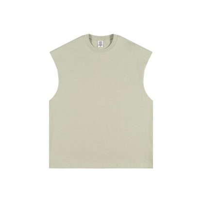 305GSM Unisex Earth-Tone Tank Top Light Grey
