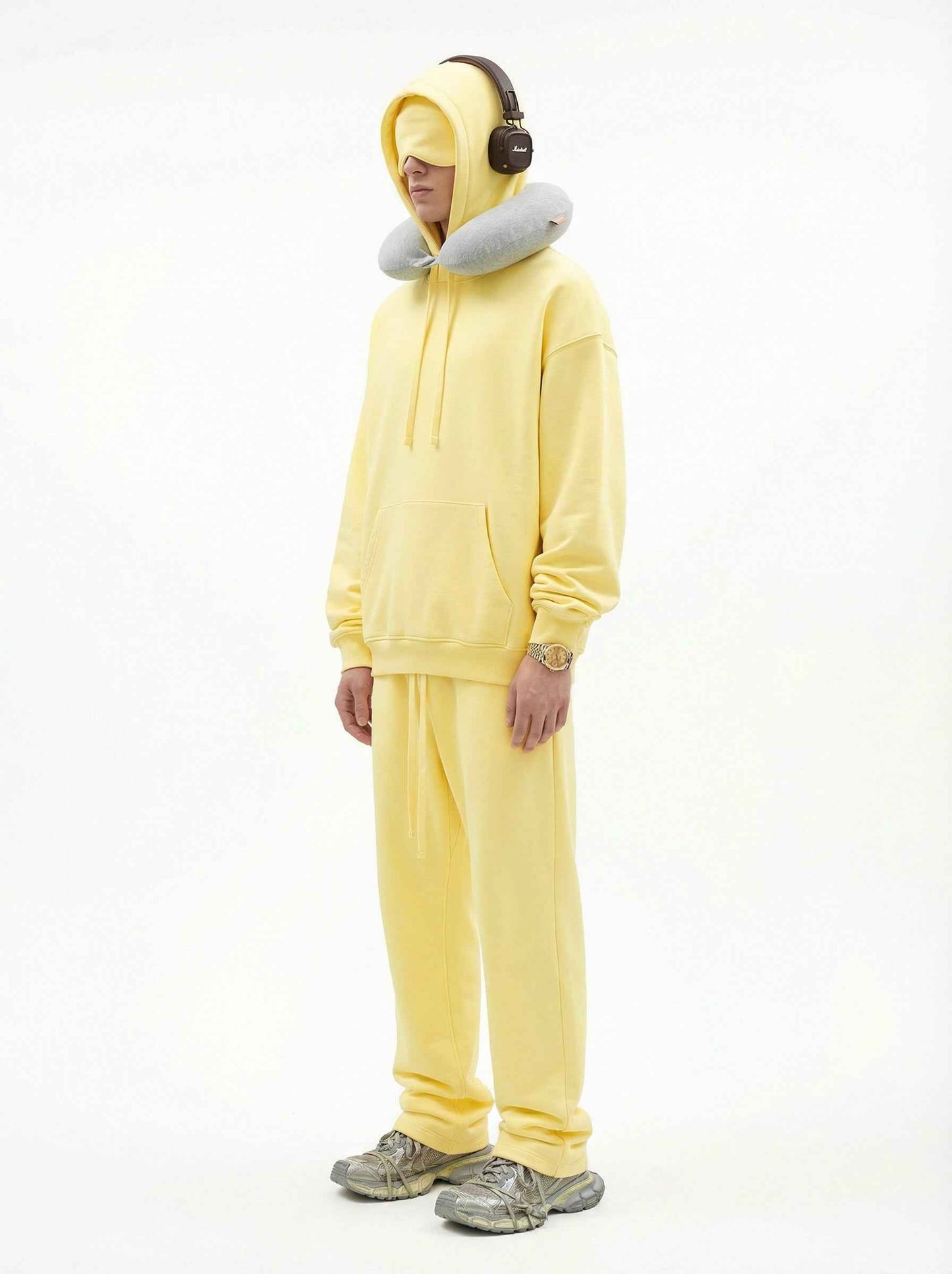 345GSM Men's Eye-Patch Hoodie Basic Plain Solid Color