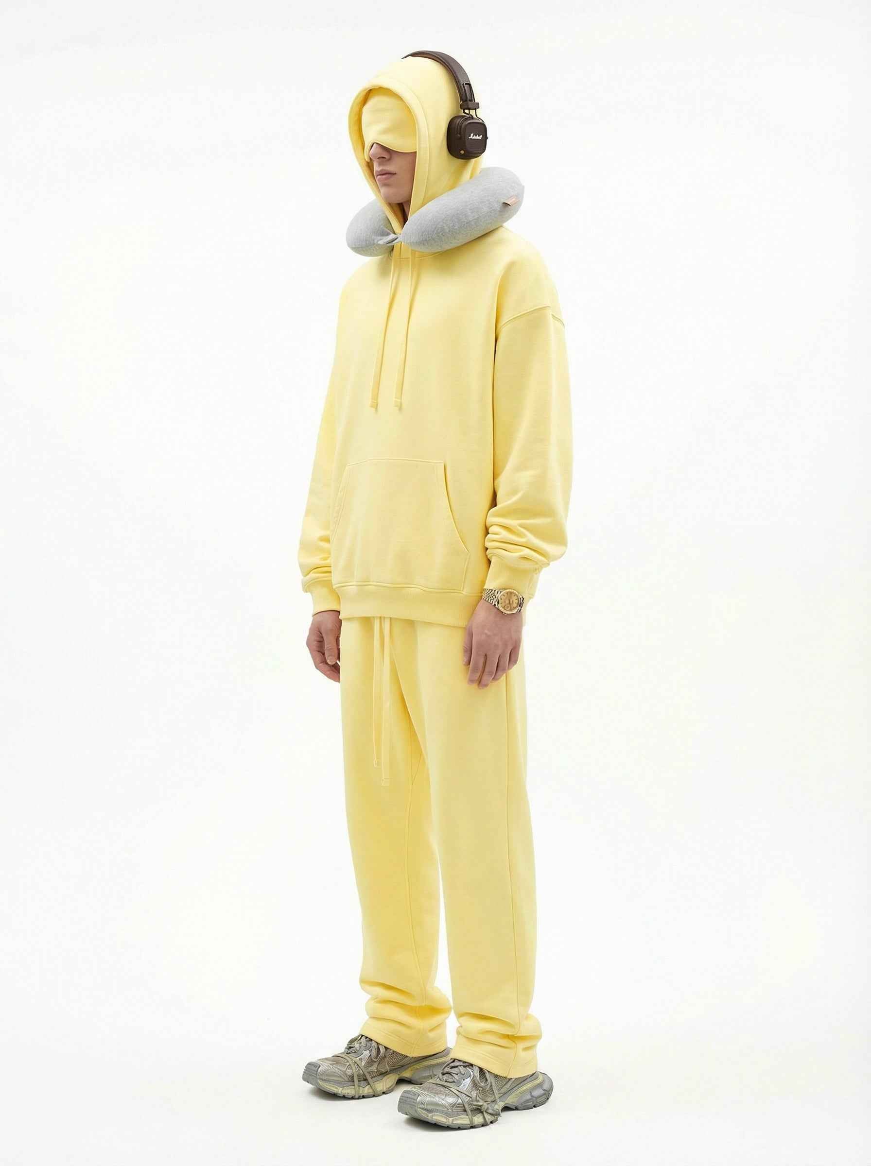 345GSM Men's Eye-Patch Hoodie Basic Plain Solid Color