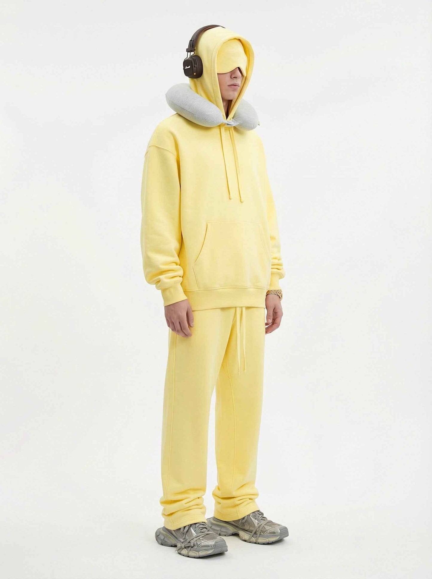 345GSM Men's Eye-Patch Hoodie Basic Plain Solid Color